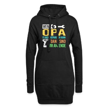 Opa Familie Großvater Geschenk - Hoodie-Kleid - Schwarz - Vorne