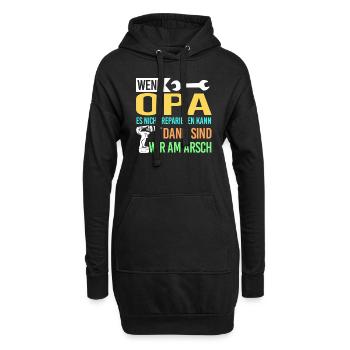 Opa Familie Großväter Geschenk - Hoodie-Kleid - Schwarz - Vorne