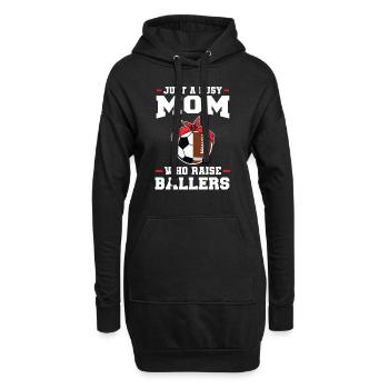 baller fussball baller Geschenk - Hoodie-Kleid - Schwarz - Vorne