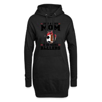 baller fussball baller Geschenk - Hoodie-Kleid - Schwarz - Vorne