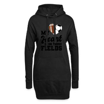 baller fussball baller Geschenk - Hoodie-Kleid - Schwarz - Vorne