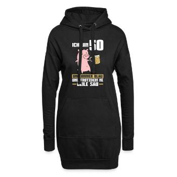 50. Geburtstag Schwein 50 Jahre alt Geschenk - Hoodie-Kleid - Schwarz - Vorne