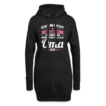 Oma Mutter Tag Omi Geschenk - Hoodie-Kleid - Schwarz - Vorne
