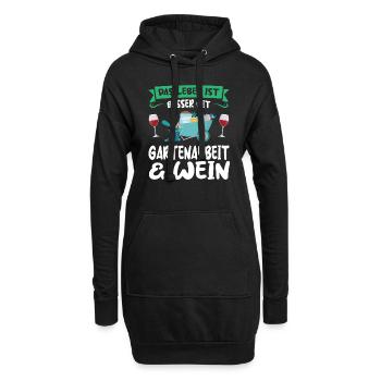 Gartenarbeit Wein Gartenbau Geschenk - Hoodie-Kleid - Schwarz - Vorne