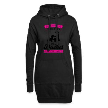 Dackel Hund Dachshund Geschenk - Hoodie-Kleid - Schwarz - Vorne