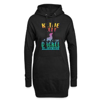 Dackel Hund Dachshunde Geschenk - Hoodie-Kleid - Schwarz - Vorne