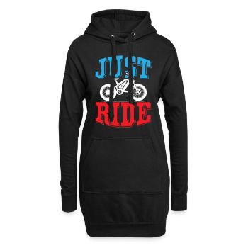 Just Ride E Bike - Hoodie-Kleid - Schwarz - Vorne