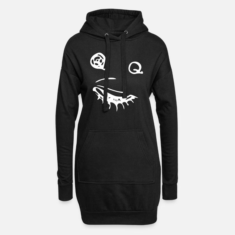 Smiley - Hoodie-Kleid - Schwarz