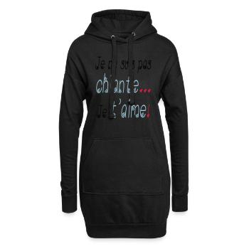 Je t'aime - Sweat-shirt à capuche long Femme - noir - Devant