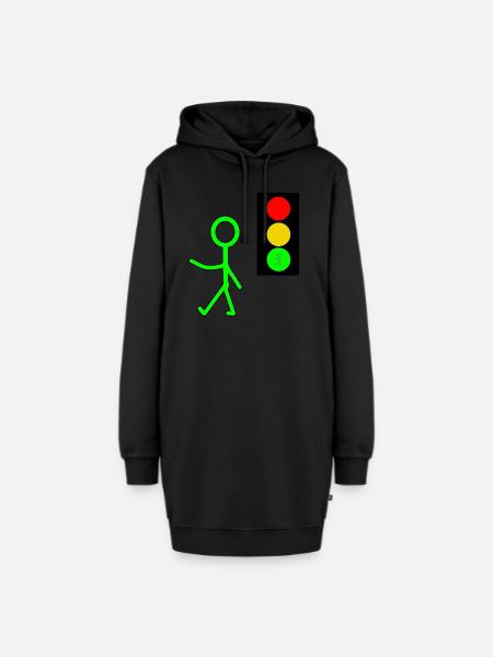 Ampelmännchen - Hoodie-Kleid - Schwarz