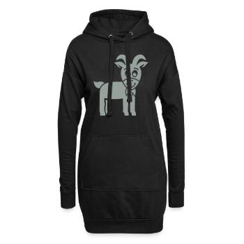 Ziege - Hoodie-Kleid - Schwarz - Vorne