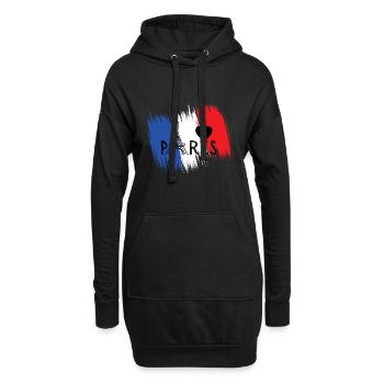 I love Paris - Sweat-shirt à capuche long Femme - noir - Devant