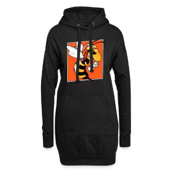 Hornet halftone Biene Wespe Pop Art Comic Style - Hoodie-Kleid - Schwarz - Vorne