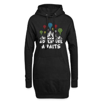 L’aventure attend les montgolfières - Sweat-shirt à capuche long Femme - noir - Devant