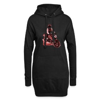 Motocycliste Nakedbike marron - Sweat-shirt à capuche long Femme - noir - Devant