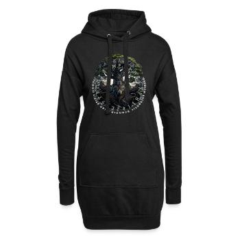 Wikinger Valhalla Wolf Odins - Hoodie-Kleid - Schwarz - Vorne