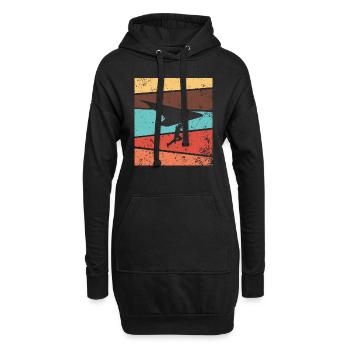 Parapente Rétro Vintage Dragon Vol à voile - Sweat-shirt à capuche long Femme - noir - Devant