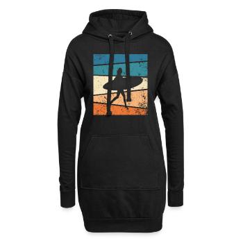 Surfen Surfer Retro Geschenk - Hoodie-Kleid - Schwarz - Vorne