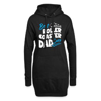 Best Roller Coaster Dad Ever - Hoodie-Kleid - Schwarz - Vorne