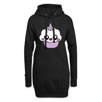 EINHORN CUPCAKE - Hoodie-Kleid - Schwarz - Vorne