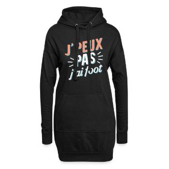 J'peux pas j'ai foot - Sweat-shirt à capuche long Femme - noir - Devant