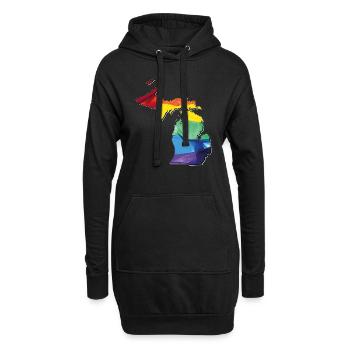 Michigan (USA) | echte Flagge | LGBTQIA+ - Hoodie-Kleid - Schwarz - Vorne