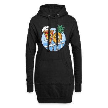 Ananas-Pizza Hawaiianische Ananas-Pizza auf Pizza - Hoodie-Kleid - Schwarz - Vorne