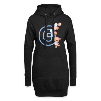 Lettre g bleue ours - Sweat-shirt à capuche long Femme - noir - Devant