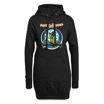 Wizard Gecko - Halloween - Hoodie-Kleid - Schwarz - Vorne