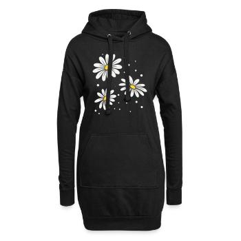 Gänseblümchen Punkte - Hoodie-Kleid - Schwarz - Vorne