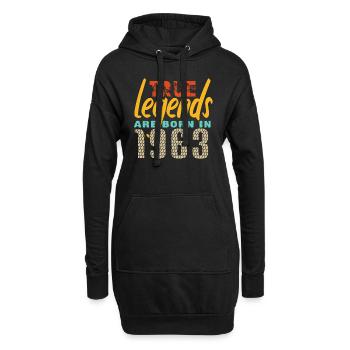 Les vrais légendes sont nés en 1963. Année 2025. - Sweat-shirt à capuche long Femme - noir - Devant