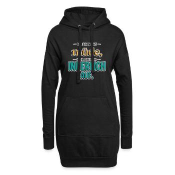 Ich bin nicht müde – Lustiger Spruch - Hoodie-Kleid - Schwarz - Vorne