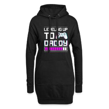 Leveling Up To Daddy I'm Going To Be A Dad To Be - Sweat-shirt à capuche long Femme - noir - Devant
