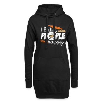 Je fais cuire les gens Happy Cake Artiste Baker Cupcake - Sweat-shirt à capuche long Femme - noir - Devant