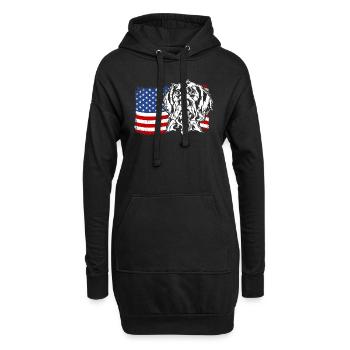 Allemand à poil dur US Drapeau de l’Amérique Wilsigns - Sweat-shirt à capuche long Femme - noir - Devant