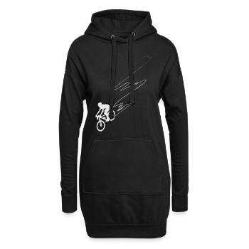 Wettrennen mit Fahrrad auf MTB Downhill Radpark - Hoodie-Kleid - Schwarz - Vorne