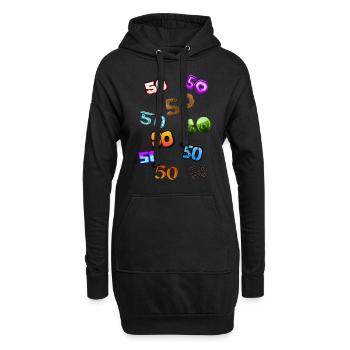 50. Geburtstag, 50. Geburtstag, 50. Geburtstag - Hoodie-Kleid - Schwarz - Vorne