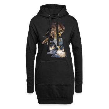 Faucon pèlerin - Sweat-shirt à capuche long Femme - noir - Devant