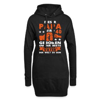 Papa 40 Geburtstag Vater 40 Jahre Spruch - Hoodie-Kleid - Schwarz - Vorne