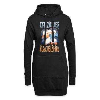 Chemise Officielle Câlin Pingouins Amour Coeur Mignon - Sweat-shirt à capuche long Femme - noir - Devant