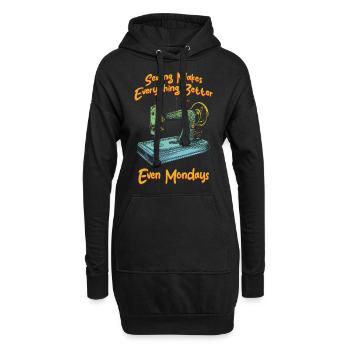 Quilter Machine à coudre Couturière Femmes Fille Drôle - Sweat-shirt à capuche long Femme - noir - Devant