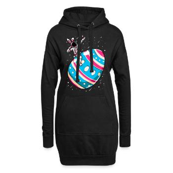 Astronaute - oeuf de pâques space - Sweat-shirt à capuche long Femme - noir - Devant