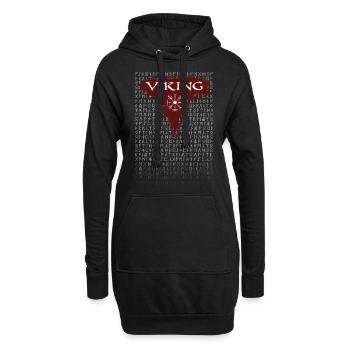 Wikinger - Hoodie-Kleid - Schwarz - Vorne
