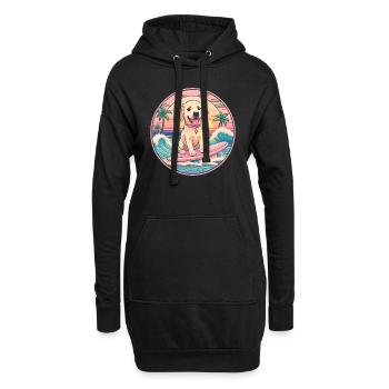 Surfeur de Labrador Retriever - Sweat-shirt à capuche long Femme - noir - Devant