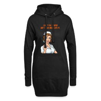 Krankenschwester Spruch: Dummheit Medizin - Hoodie-Kleid - Schwarz - Vorne