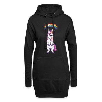 29+1 : Licorne pour ses 30 ans - Sweat-shirt à capuche long Femme - noir - Devant