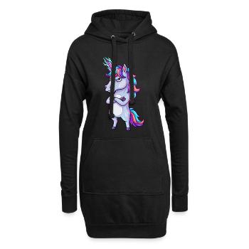 Genervtes Einhorn: Glitzer & Zorn! - Hoodie-Kleid - Schwarz - Vorne