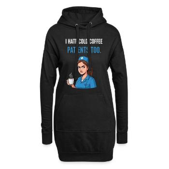 Krankenschwester Kaffee Lustig - Hoodie-Kleid - Schwarz - Vorne