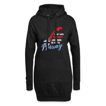 Norwegen Therapie Skandinavien Spruch Geschenk - Hoodie-Kleid - Schwarz - Vorne
