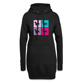 Teckel Rétro Chiens Chien Amant Cadeau Rose - Sweat-shirt à capuche long Femme - noir - Devant